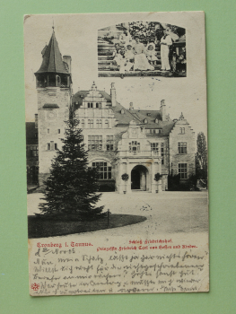 Ansichtskarte AK Cronberg i Taunus 1905 Schloß Friedrichshof Prinzessin Friedrich Karl von Hessen u Kinder Architektur Ortsansicht Hessen